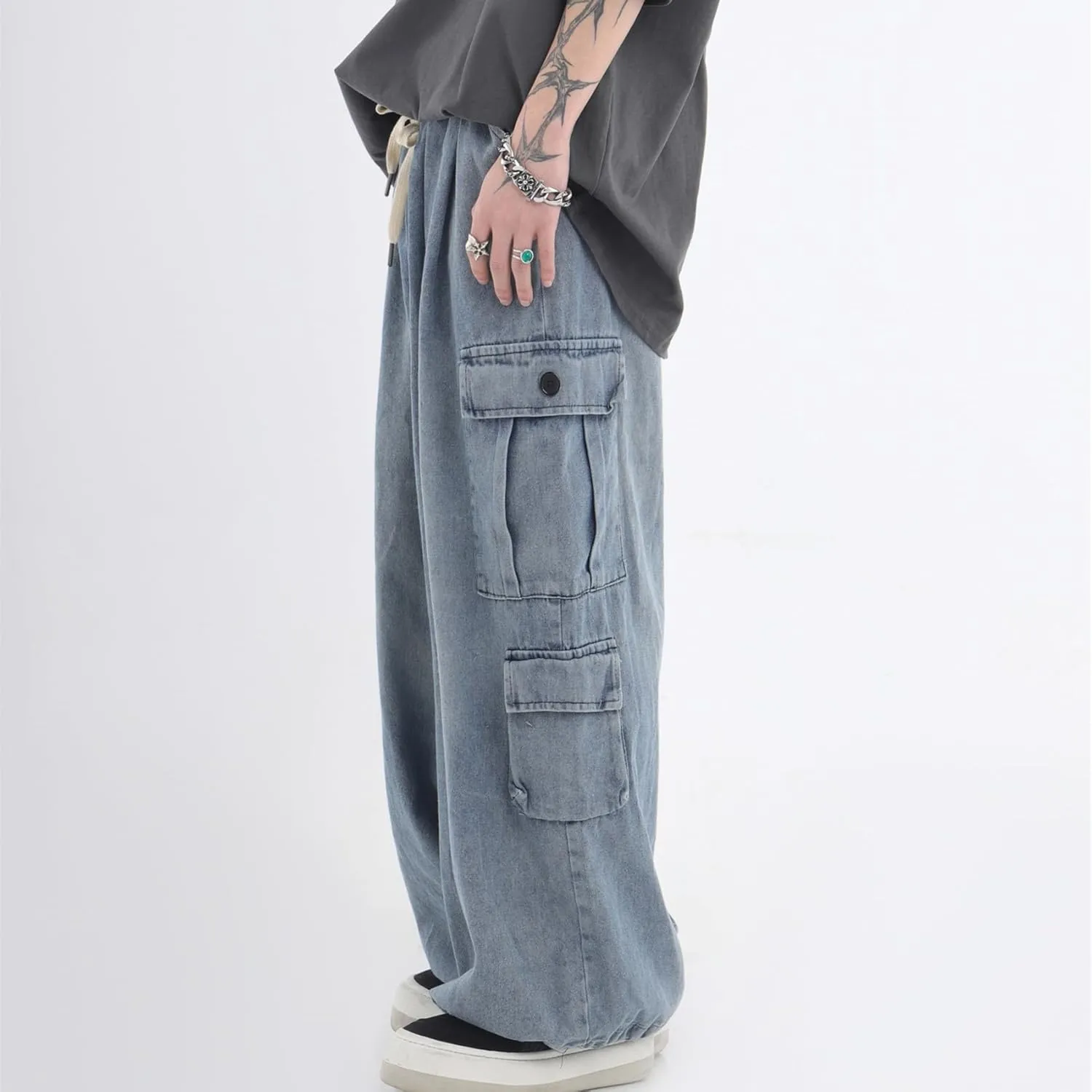 Y2K Baggy Jeans Women Fairycore Cargo Pants Grunge Emo Denim Clothing Patchwork Aesthetic Sweatpants Alt Clothes