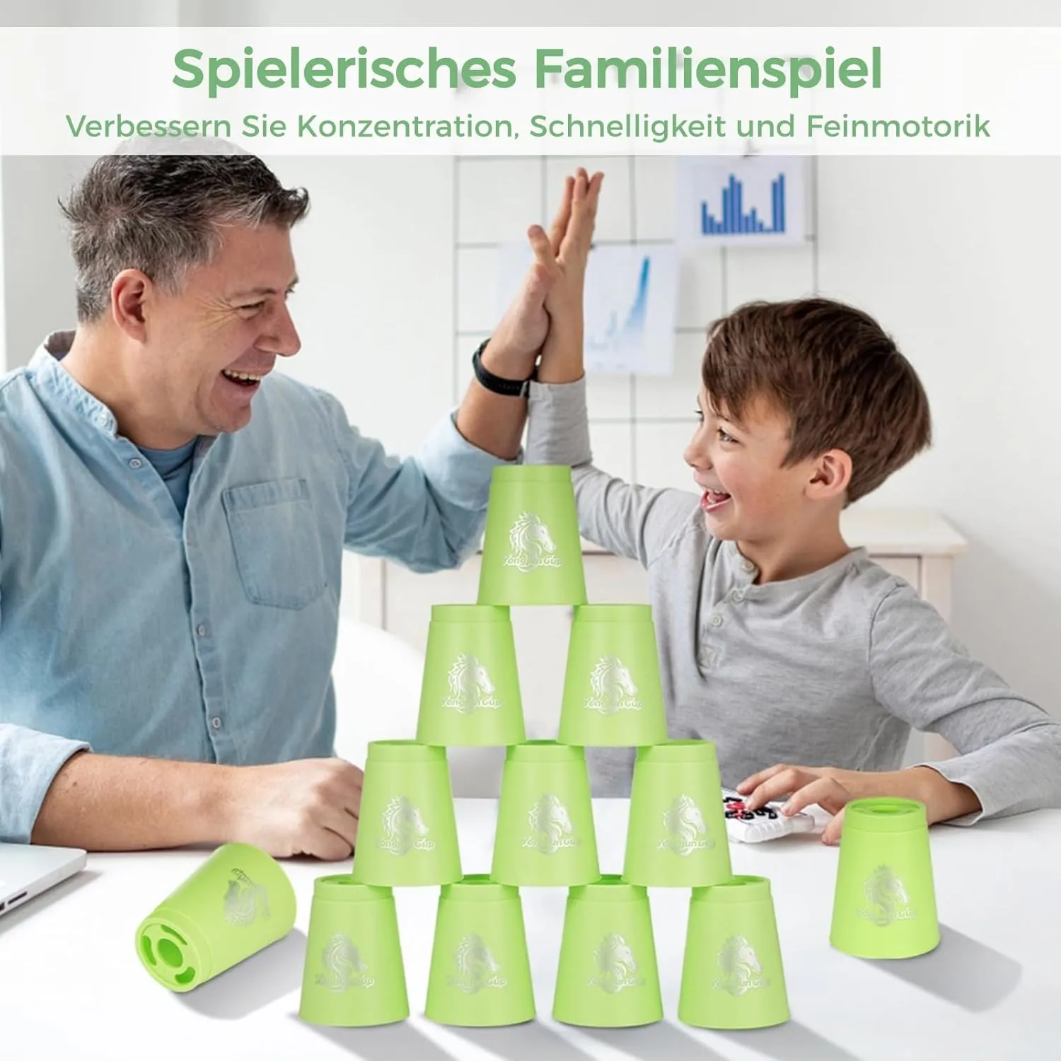yeesport 48 Pcs Sport Stacking Cups, Speed Training Game for Challenge Competition, Plastic Stacking Cups, Classic Family Game for Kids and Adults, Red Blue Green Black