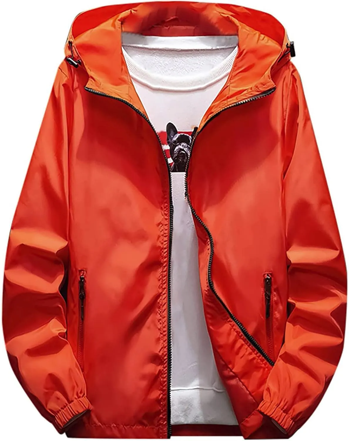 Ymosrh Men's Lightweight Rain Jacket Waterproof Windbreaker Jacket Hooded Raincoat Jacket, M-7XL