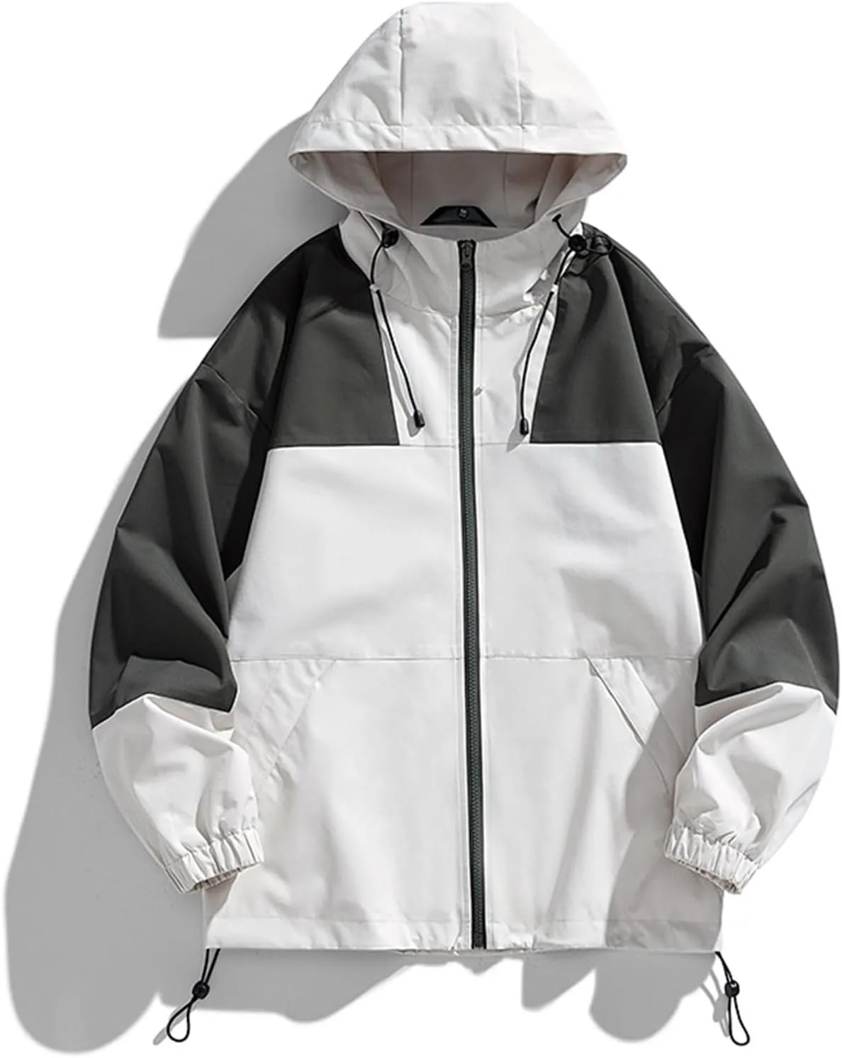 Ymosrh Men's Rain Jacket for Waterproof with Hood Raincoat Lightweight Windbreaker Outdoors Suits Jacket, M-4XL