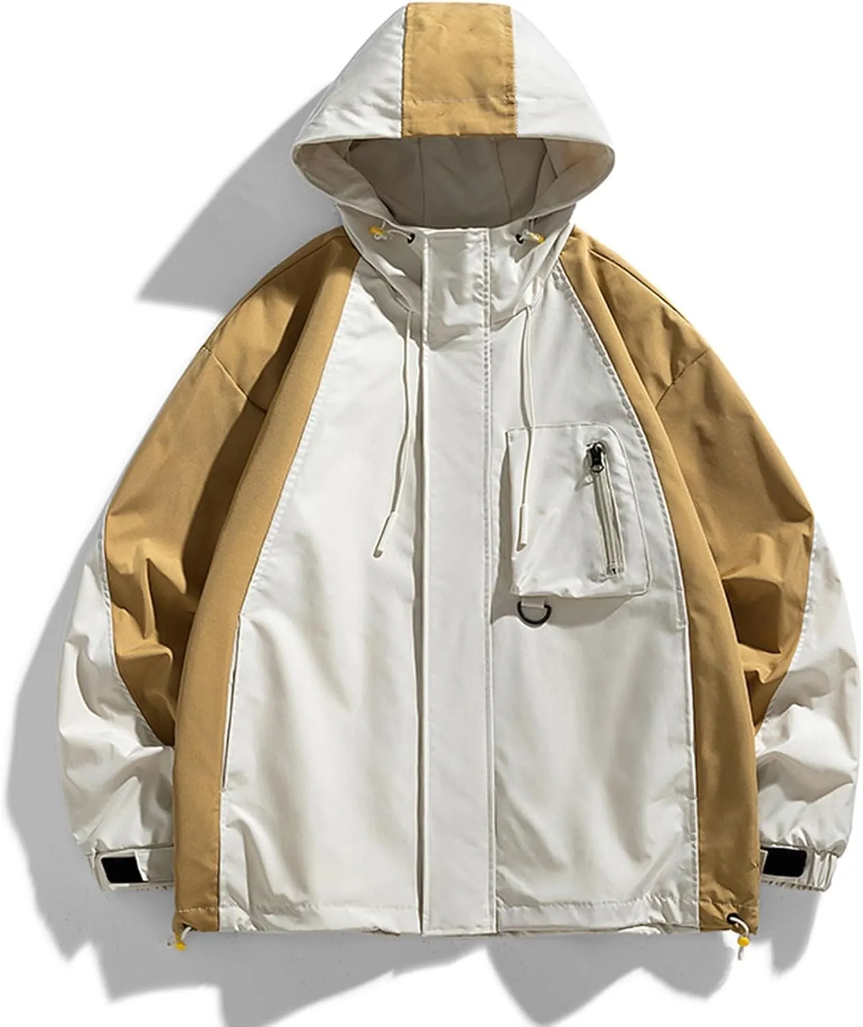 Ymosrh Men's Rain Jacket for Waterproof with Hood Raincoat Lightweight Windbreaker Outdoors Suits Jacket, M-4XL