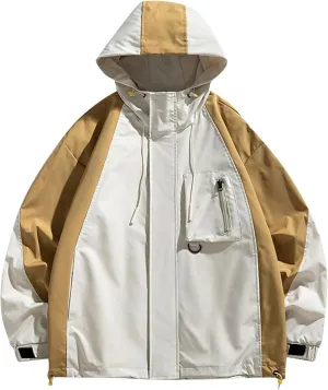 Ymosrh Men's Rain Jacket for Waterproof with Hood Raincoat Lightweight Windbreaker Outdoors Suits Jacket, M-4XL