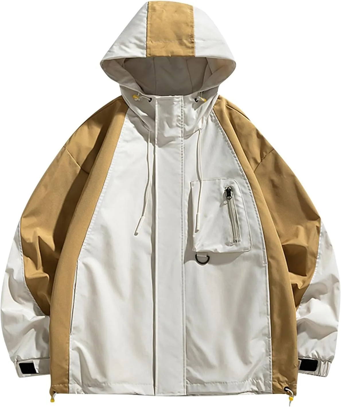 Ymosrh Men's Rain Jacket for Waterproof with Hood Raincoat Lightweight Windbreaker Outdoors Suits Jacket, M-4XL