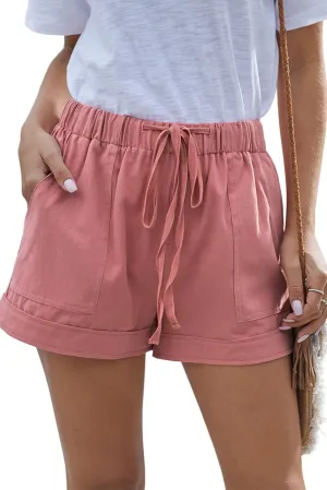 YOCUR Womens Lightweight Shorts Casual Baggy Trendy Short Pants Elastic Waist Drawstring Comfy Shorts