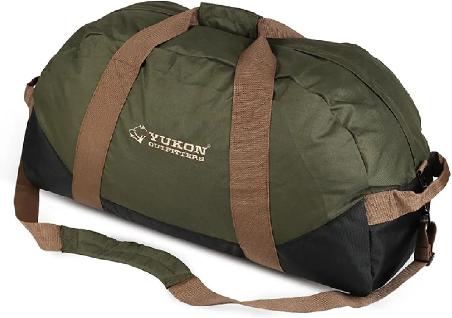 Yukon Outfitters Delta Duffle Bag – Rugged Heavy-Duty 600D Polyester Water-Resistant Travel & Gear Bag, Large, Olive/Earth