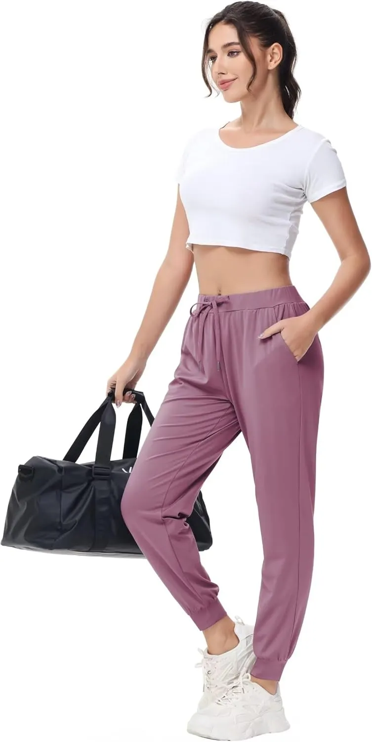 Yundobop Women's Joggers Pants Running Sweatpants with Pockets Drawstring Athletic Tapered Pants for Lounge,Yoga