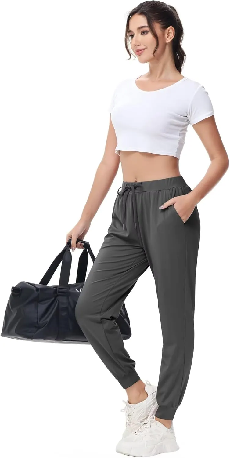 Yundobop Women's Joggers Pants Running Sweatpants with Pockets Drawstring Athletic Tapered Pants for Lounge,Yoga