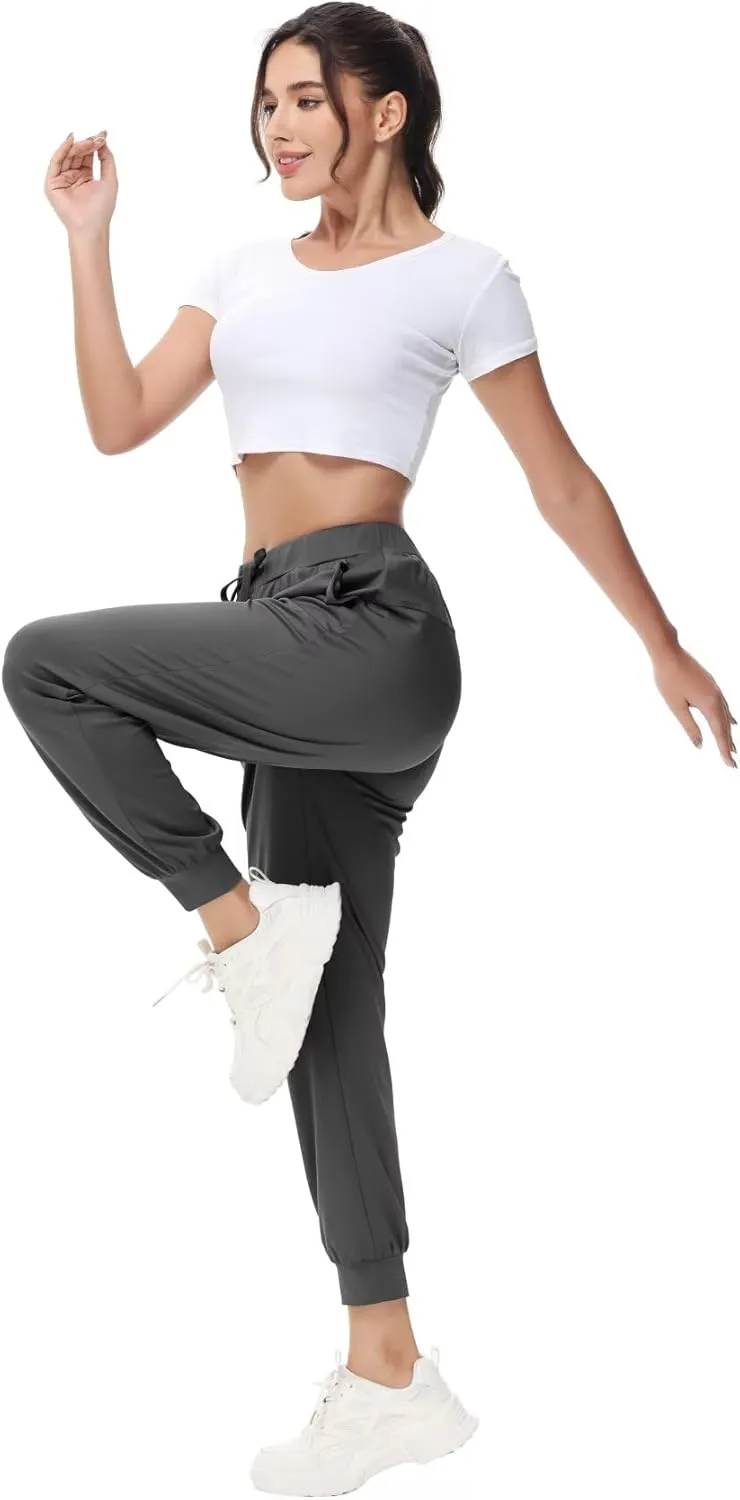 Yundobop Women's Joggers Pants Running Sweatpants with Pockets Drawstring Athletic Tapered Pants for Lounge,Yoga