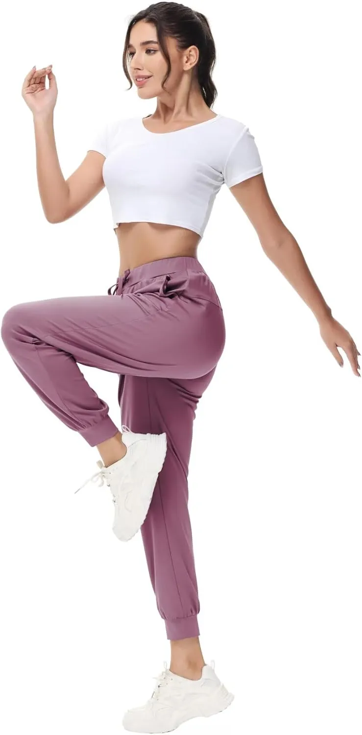 Yundobop Women's Joggers Pants Running Sweatpants with Pockets Drawstring Athletic Tapered Pants for Lounge,Yoga