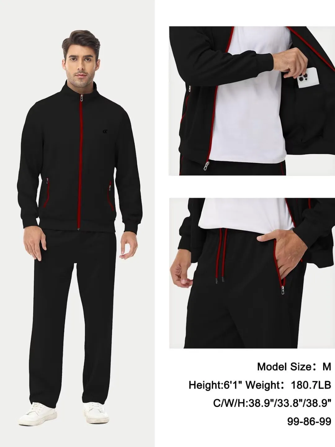 yuyangdpb Men's Tracksuits 2 Piece Outfits Full Zip Sports Sweatsuit Jogging Suits