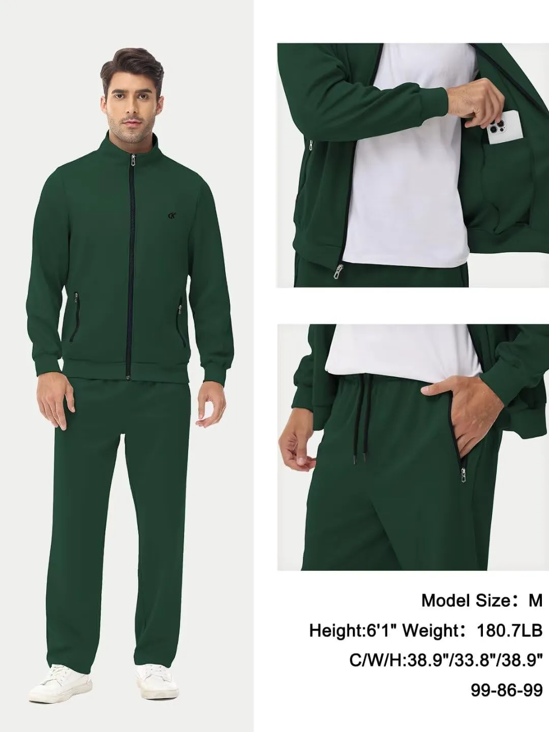 yuyangdpb Men's Tracksuits 2 Piece Outfits Full Zip Sports Sweatsuit Jogging Suits