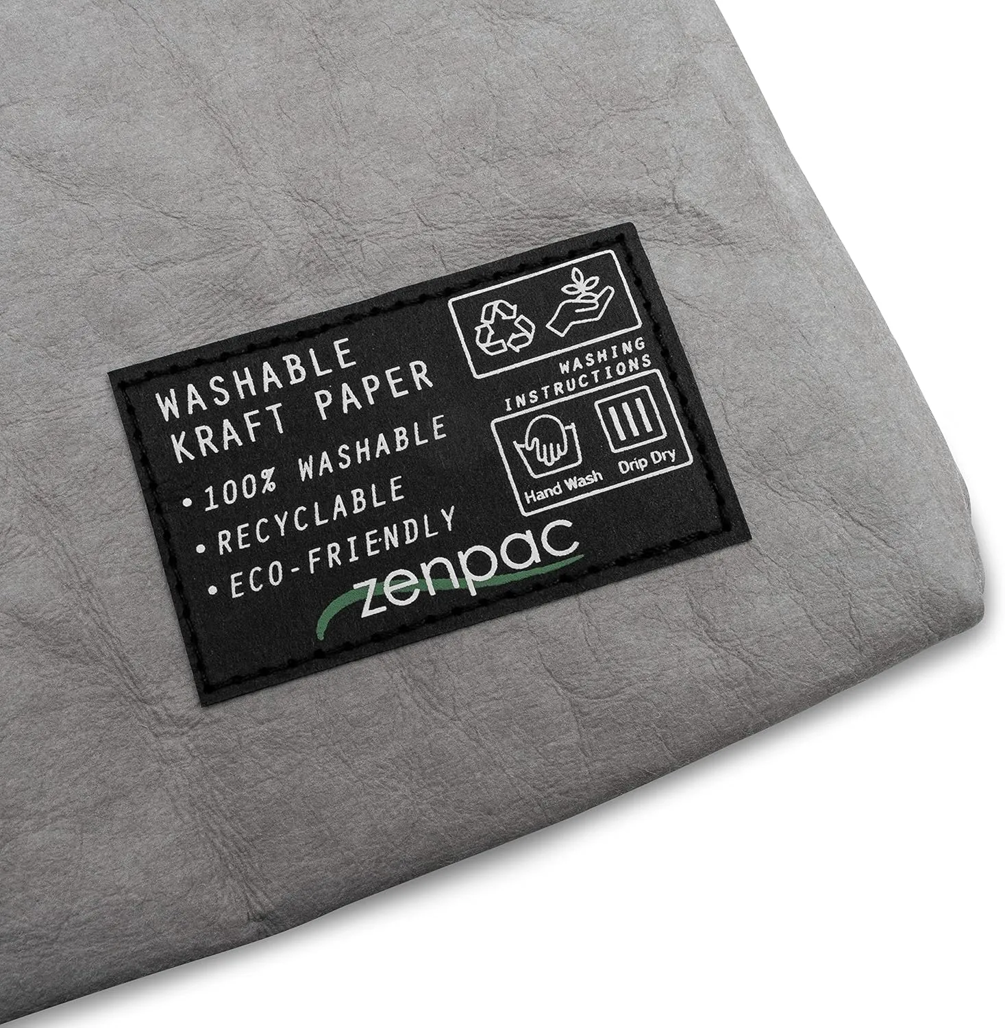 ZENPAC Small Silver Insulated Bag, Lunch Box for Men, Unisex, Designer Kraft, Washable, Spill Proof Sandwich Sack for Work, School, Picnic, 8.5x4.5x12