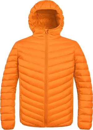 ZSHOW Men's Packable Puffer Jacket Hooded Lightweight Winter Coat for Travel Outdoor Hiking